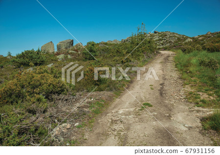 Trail passing through rocky terrain on highlands Trail passing through rocky terrain on highlands 67931156