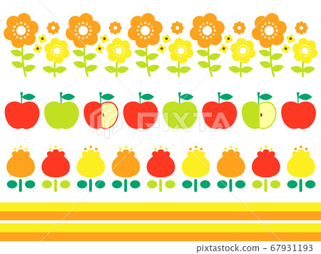 昭和復古花卉圖案蘋果現代線條處理 昭和復古花卉圖案蘋果現代線條處理 67931193