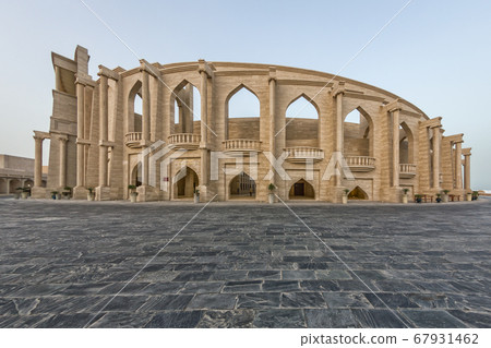 The amphitheater in Katara Cultural Village, Doha Qatar panoramic view in daylight from outside. The amphitheater in Katara Cultural Village, Doha Qatar panoramic view in daylight from outside. 67931462