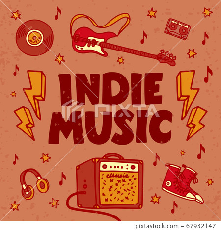 Indie music festival poster or flyer template. 67932147