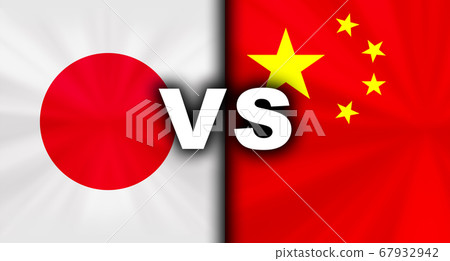 Japan and China flag, trade economy global background image 67932942
