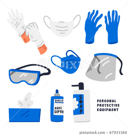 PPE - Personal Protective Equipment. Products and - Stock Illustration  [67933368] - PIXTA