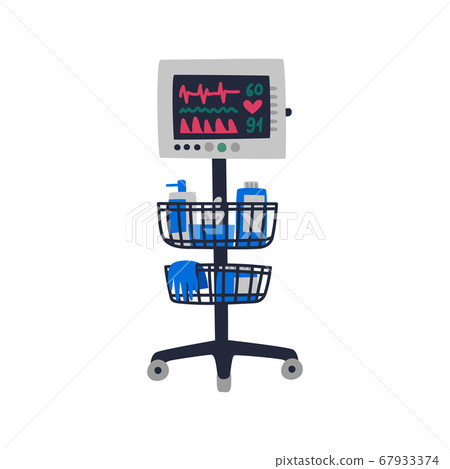 ECG machine. Cardiac monitor displaying heartbeat 67933374