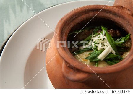 soups on a tray soups on a tray 67933389