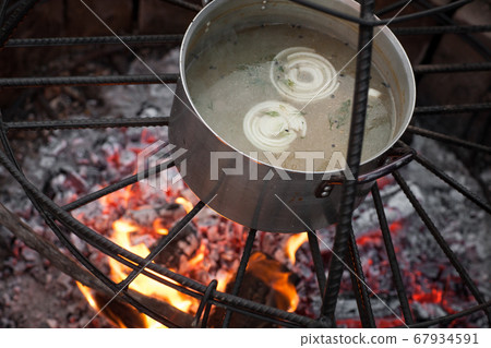 cooking on fire cooking on fire 67934591