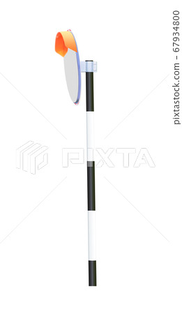 Side of traffic round mirror on white background. 67934800