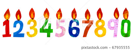 矢量圖的彩色數字蠟燭 矢量圖的彩色數字蠟燭 67935555