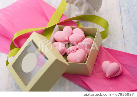 cookies in the shape of hearts on Valentine's Day 67936087