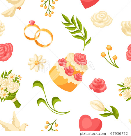 Wedding seamless pattern. Marriage background. 67936752