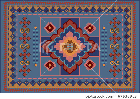 Pattern of luxurious old oriental carpet with... - Stock Illustration ...