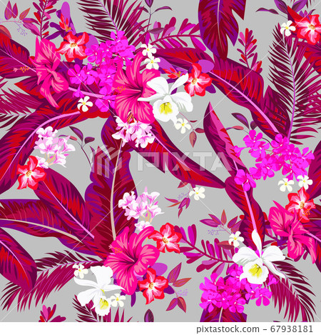 Seamless tropical bright pattern for textile Seamless tropical bright pattern for textile 67938181