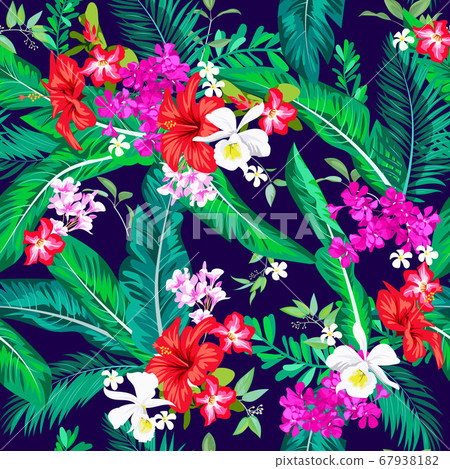 Seamless tropical bright pattern for textile Seamless tropical bright pattern for textile 67938182