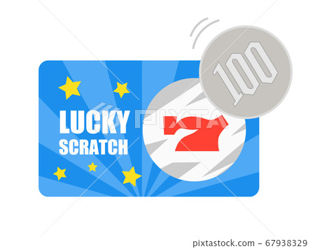 Illustration of scraping a scratch card with coins 67938329