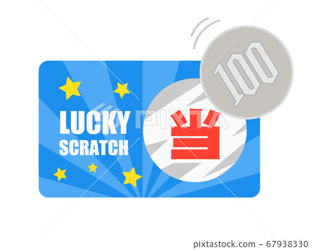 Illustration of scraping a scratch card with coins 67938330