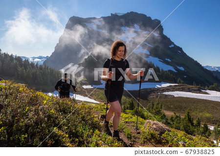 Hiking in Canadian Mountain Landscape 67938825