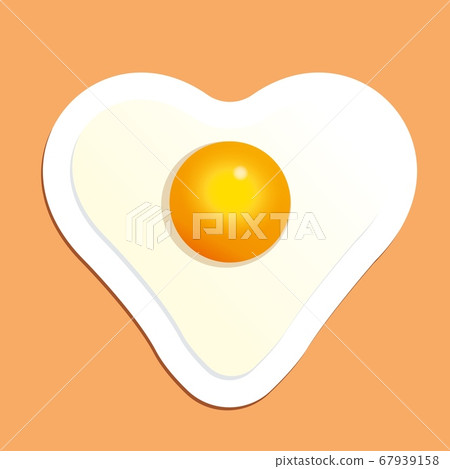 Fried egg in heart shape. Breakfast vector illustration. 67939158