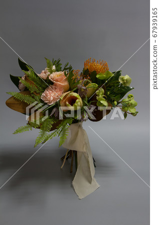 Wedding or greeting bouquet in vintage style, 67939165