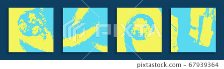 Yellow and blue social media templates. Modern postcards. Set of abstract vector backgrounds. Hand-drawn spots and waves. Handmade ink illustration. Vector texture for design. Jagged grunge lines. Yellow and blue social media templates. Modern postcards. Set of abstract vector backgrounds. Hand-drawn spots and waves. Handmade ink illustration. Vector texture for design. Jagged grunge lines. 67939364