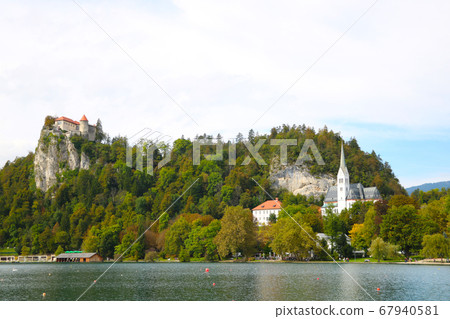 Medieval Bled castle above Lake Bled in Slovenia. Medieval Bled castle above Lake Bled in Slovenia. 67940581