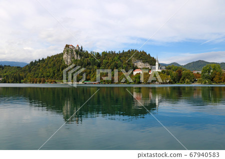 Medieval Bled castle above Lake Bled in Slovenia. Medieval Bled castle above Lake Bled in Slovenia. 67940583