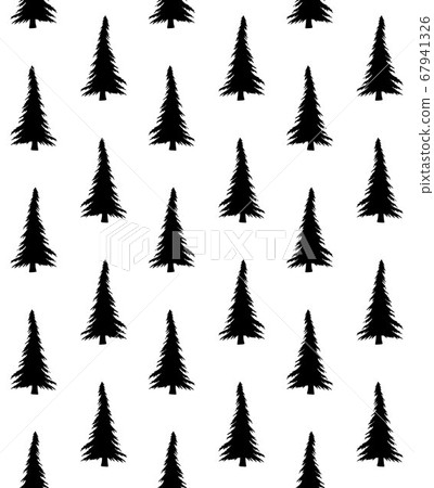 Vector seamless pattern of spruce tree silhouette 67941326