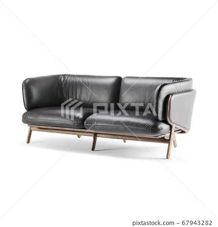 Leather Size Sleeper Sofa Isolated On White Stock Photo 67943282 Pixta Leather Size Sleeper Sofa Isolated On, Sleeper Sofa Full Size Leather