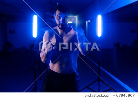 boxer in motion shooting blue light boxer in motion shooting blue light 67943907