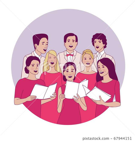 Choir, ensemble on the stage 67944151
