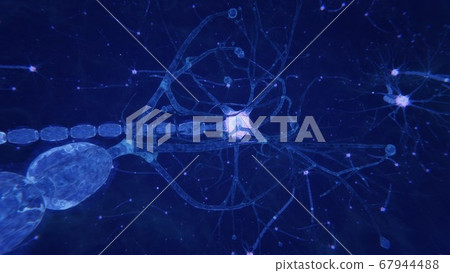 3d render brain neurons with synapses and axons - Stock Illustration ...