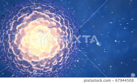 3d render of sperm that aspire to the ovary to fertilize it 67944508
