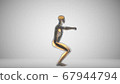 3d render of a man doing squats with backlighting muscles 67944794