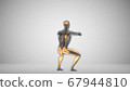3d render of a man doing squats with backlighting muscles 67944810