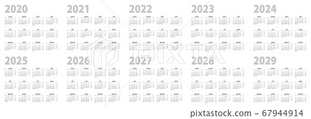 Calendar set in basic design for 2020, 2021, 2022, Calendar set in basic design for 2020, 2021, 2022, 67944914