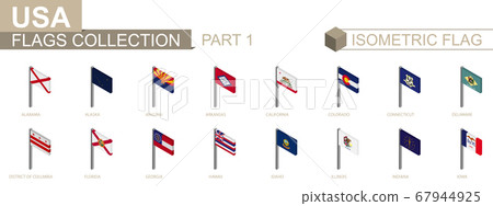 Isometric flag collection, US States set part 1 67944925