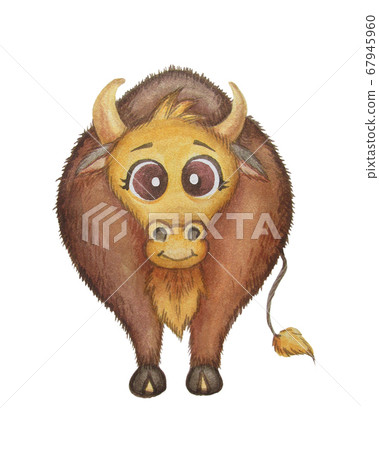 Cute illustration of a pet. Funny brown bull. Watercolor on a white background. Year of the bull. High quality photo. Symbol of 2021. Cute illustration of a pet. Funny brown bull. Watercolor on a white background. Year of the bull. High quality photo. Symbol of 2021. 67945960