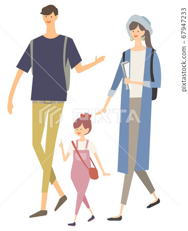 一個家庭旅行的插圖好朋友家庭矢量 67947233