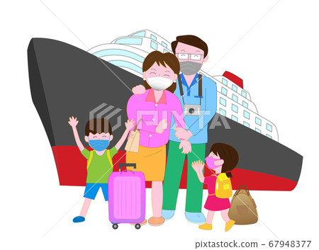 A family enjoying a trip while preventing new coronavirus infection 67948377