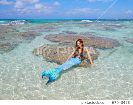 美人魚在岩石上 67948458