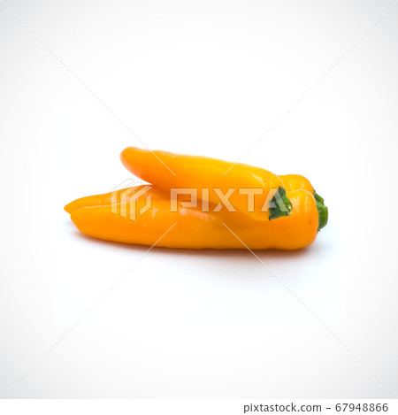 Yellow hot chili pepper isolated on the white 67948866