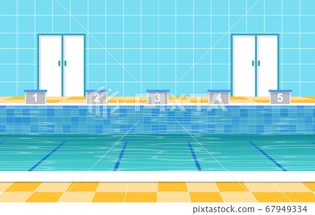 Swimming Pool Summer Holiday Healthy Sport Cartoon - Stock Illustration  [67949334] - PIXTA