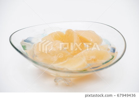 Image of glass bowl, peach jelly sweets Image of glass bowl, peach jelly sweets 67949436