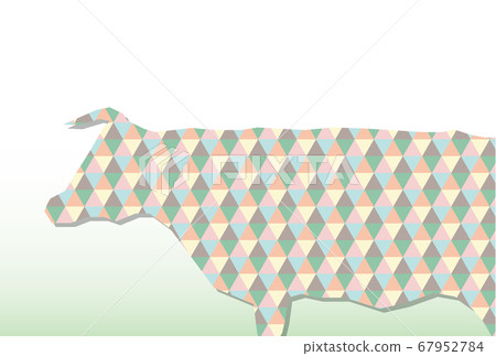 2021 New Year's card Geometric pattern cow No horizontal characters 2021 New Year's card Geometric pattern cow No horizontal characters 67952784