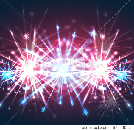 Illustration with bright holiday fireworks. Vector element Illustration with bright holiday fireworks. Vector element 67953062
