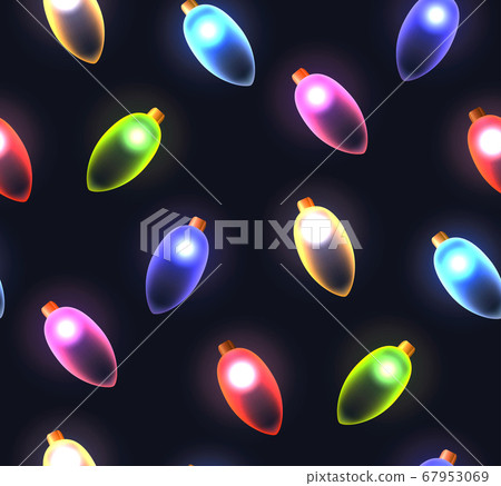 Seamless texture with festive colored lights garlands. Vector background Seamless texture with festive colored lights garlands. Vector background 67953069