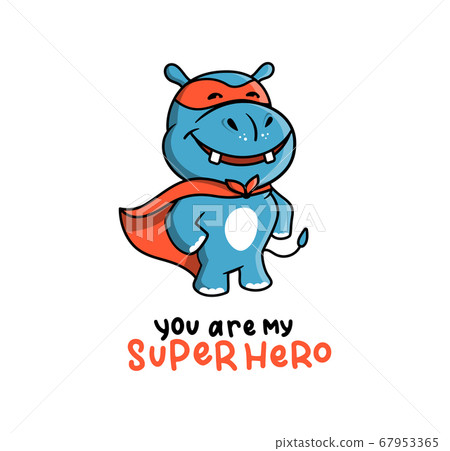 The cute logo of a Hippo in a Super hero costume. The cute logo of a Hippo in a Super hero costume. 67953365