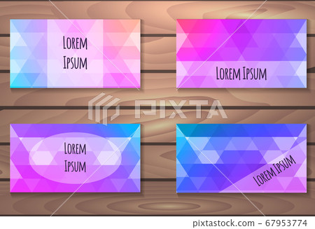 Set templates flyers, brochures, cards, invitations with polygonal background 67953774