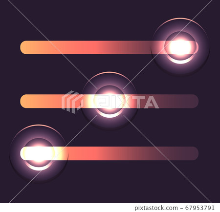 Set of glowing sliders. Set of glowing sliders. 67953791