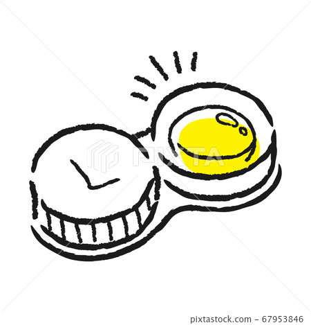 Illustration of a contact lens in a storage case. Illustration of a contact lens in a storage case. 67953846