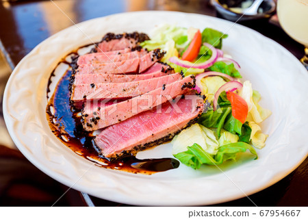 Tuna steak, Yucatan style in Campeche, Mexico Tuna steak, Yucatan style in Campeche, Mexico 67954667
