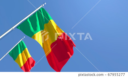 3D rendering of the national flag of Mali waving in the wind 67955277